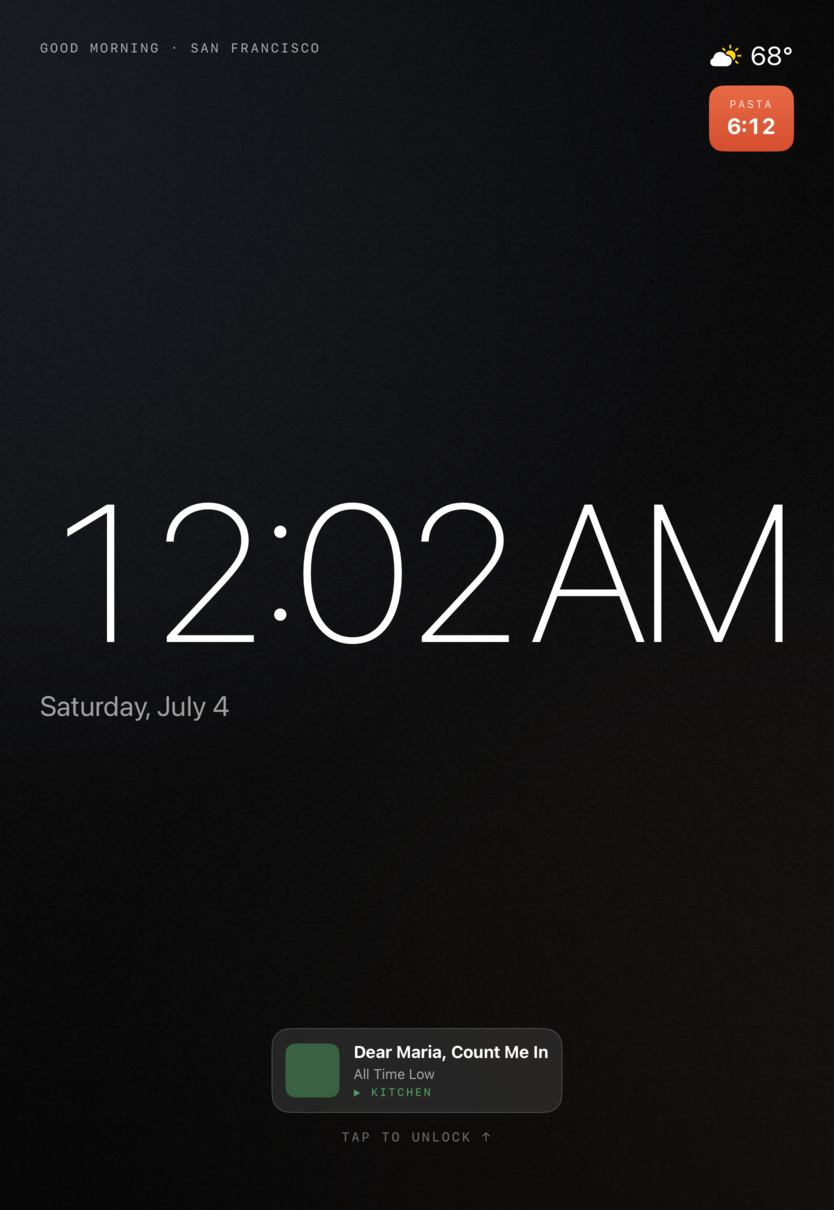 KitchenHub standby screen