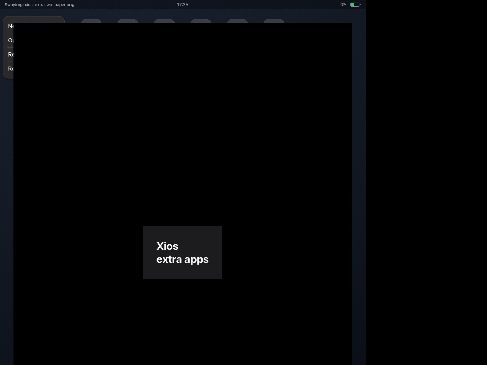 swayimg displaying a test image in a xiOS Wayland desktop on a jailbroken iPad.